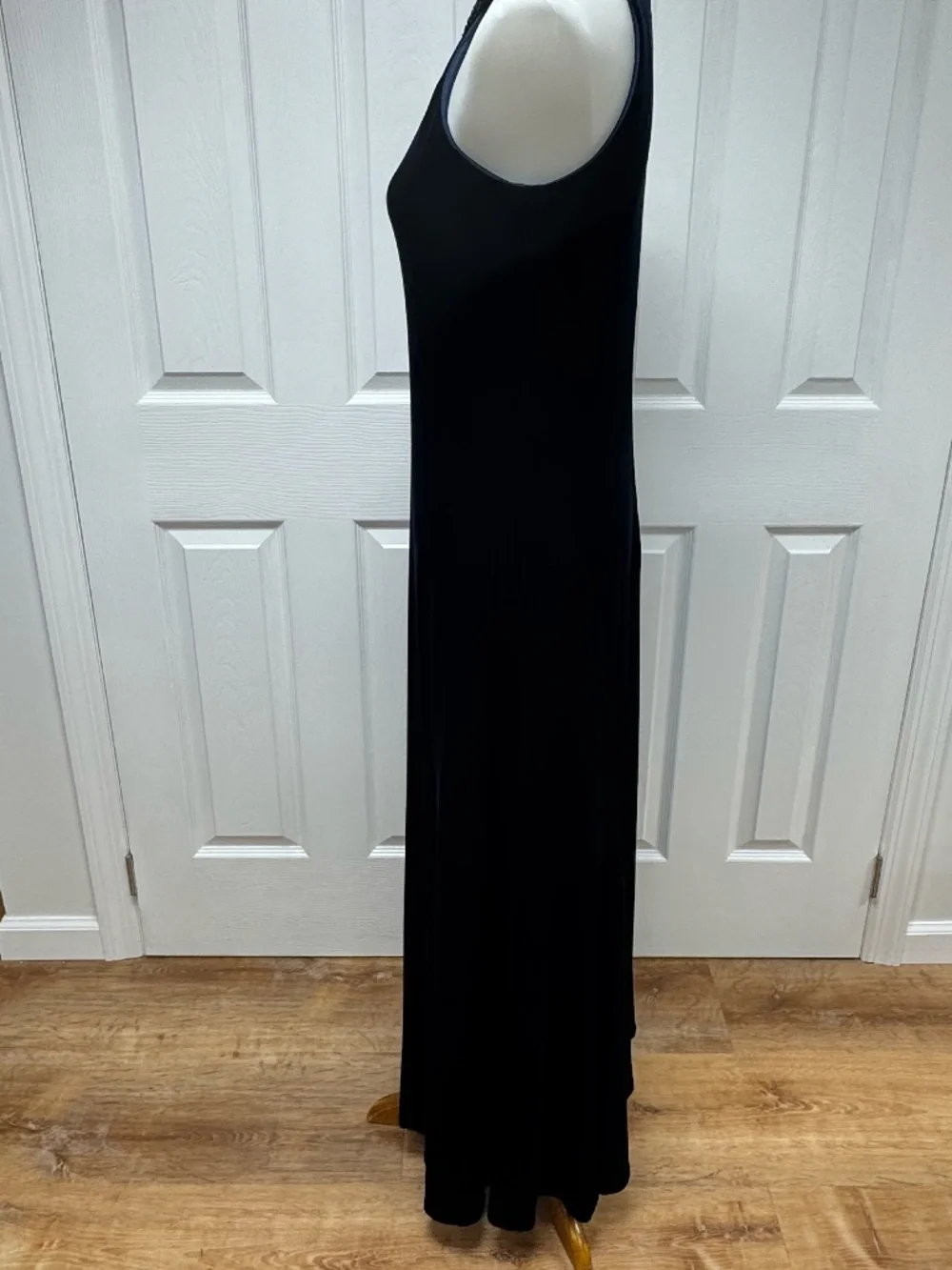 Alex Evenings Vintage Navy Blue Velvet Sleeveless With Beaded Neckline - Size 10 - Picture 5 of 12